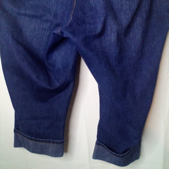 Gloria Vanderbilt Capri Jeans Women 16W Roll Cuff Hem Big Pockets Blue - Picture 13 of 13